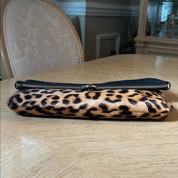 Talbots Leopard Calfskin Leather Folding Clutch - Picture 5 of 14